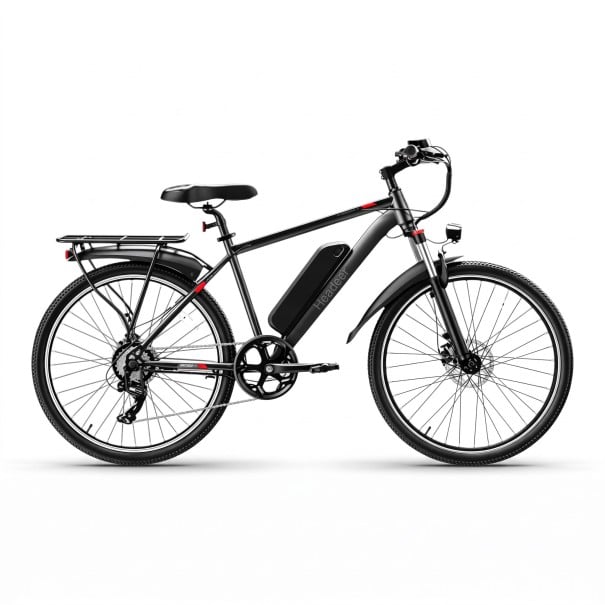 Elektrokolo HEADEER BK1350 Motor 500 W Vyjímatelná baterie 48 V 15 Ah Až 35 km/h Dojezd 60 km Kola 26 palců Černé Do města i na treking 1