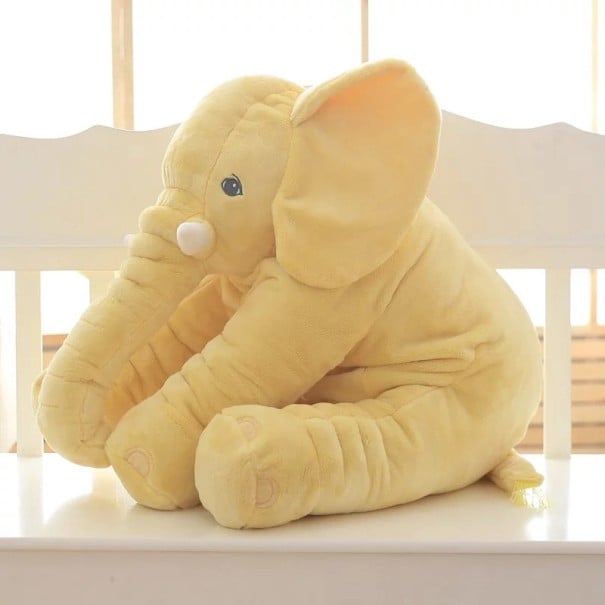 Éléphant fabriqué en coton véritable 60 cm J998 jaune
