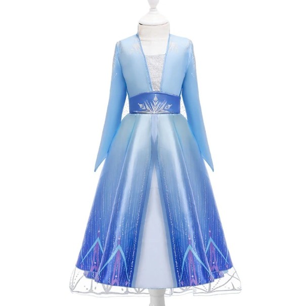 Elsa a Frozen Costume Girls jelmez Cosplay-ből Elsa a Frozen Carnival jelmezből Halloween maszk lány ruha Elsa a Frozen V283-ból 3