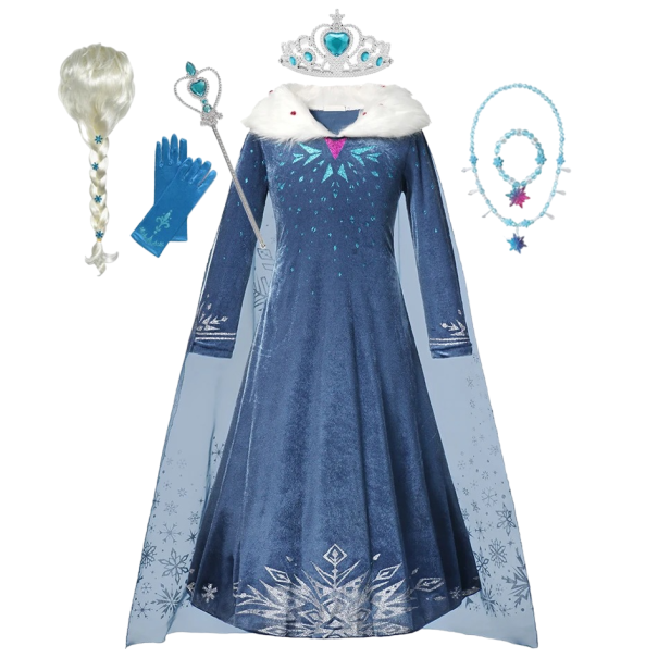 Elsa a Frozen jelmezből kiegészítőkkel Jelmez lányoknak Cosplay Elsa a Frozen karneváli jelmezből Halloween jelmez lányoknak téli ruha Elsa a Frozenből 6