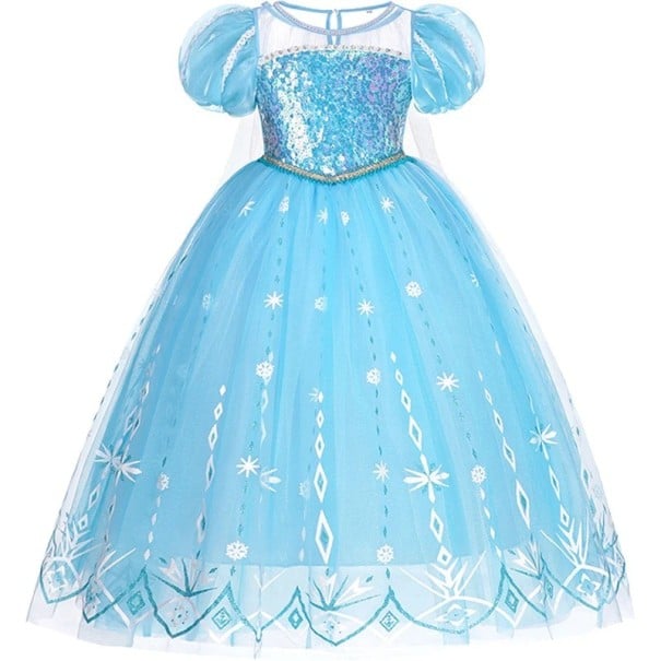 Elsa uit Frozen Kostuum Kostuum voor Meisjes Cosplay Elsa Frozen Carnaval Kostuum Halloween Masker Meisjes Jurk Elsa uit Frozen V290 4