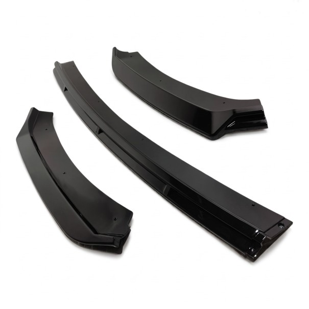 Első lökhárító splitter spoiler lip 3 részes készlet ABS műanyag fényes fekete Leon MK3.5 2017–2019 tuning és lökhárító védelem 1