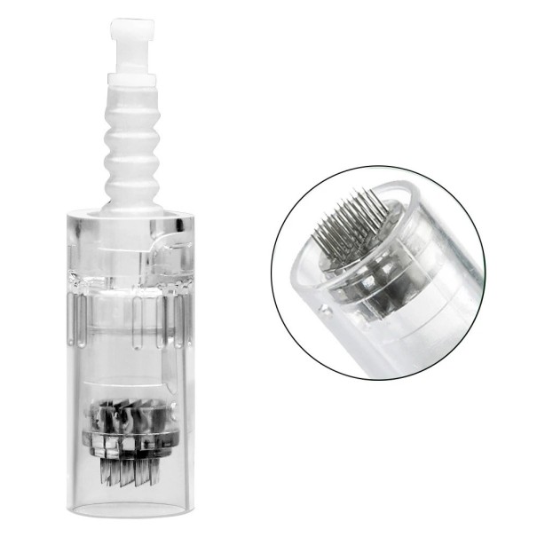 Embouts à aiguilles pour dermapen dans un étui de protection 10 pcs Aiguilles remplaçables 36 pour stylo de micro-aiguilletage Recharge pour outil de mésothérapie Compatible avec la plupart des dermapens 1