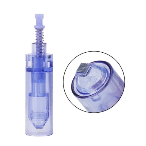 Embouts à aiguilles pour dermapen dans un étui de protection 5 pcs Embouts carrés nano à aiguilles interchangeables pour stylo à micro-aiguilles Recharges pour outil de mésothérapie Compatible avec Dr. Pen A1 1