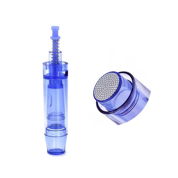 Embouts à aiguilles pour dermapen dans un étui de protection 5 pcs Embouts ronds nano à aiguilles interchangeables pour stylo à micro-aiguilles Recharge pour outil de mésothérapie Compatible avec Dr. Pen A1 1