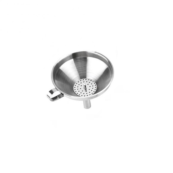Embudo de acero inoxidable con colador M