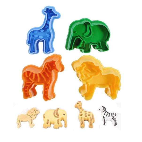 Emporte-pièces à piston animaux 4 pcs 1