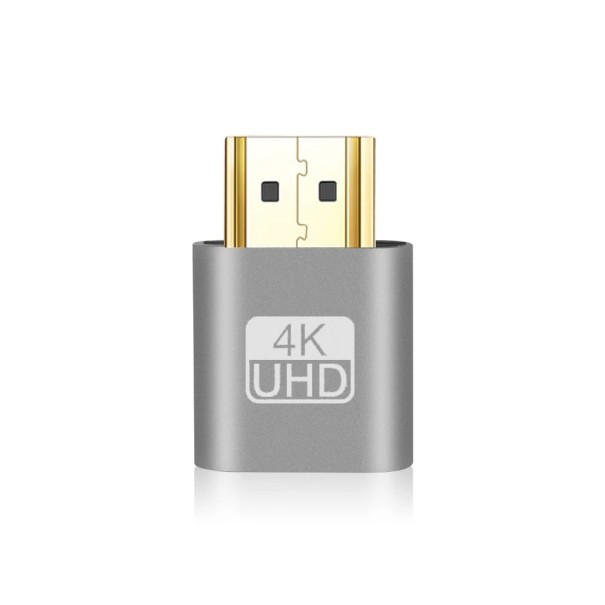 Emulator wirtualnego wyświetlacza HDMI Wtyczka atrapy Fałszywy adapter monitora Zdalny pulpit 4K Przyspieszenie GPU Symulator wyświetlacza HDMI srebrny