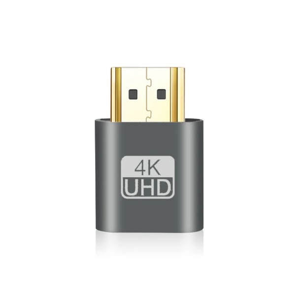 Emulator wirtualnego wyświetlacza HDMI Wtyczka atrapy Fałszywy adapter monitora Zdalny pulpit 4K Przyspieszenie GPU Symulator wyświetlacza HDMI szary