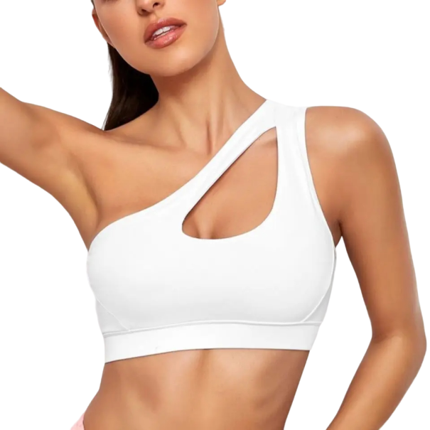En-axel sport-bh Sport träningstopp Sport-bh med push-up-effekt M