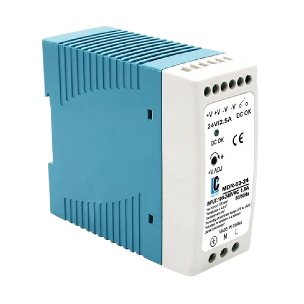 Εναλλασσόμενη Τροφοδοσία για Ράγα DIN 60 W AC 100–240V DC 24V 2,5A Συμπαγής Τροφοδοτικός Προσαρμογέας 50/60Hz Σταθερή Τροφοδοσία για Βιομηχανική Χρήση 1