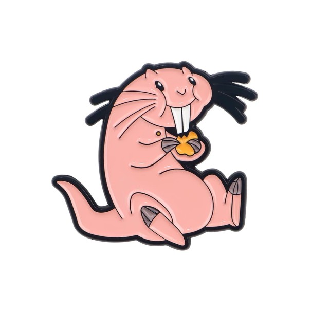 Enamelled Brooch Pink Animal Cartoon Design 3.4 × 3.3 cm Lapel Badge Fashion Accessory for Backpack Clothing Original Gift 1