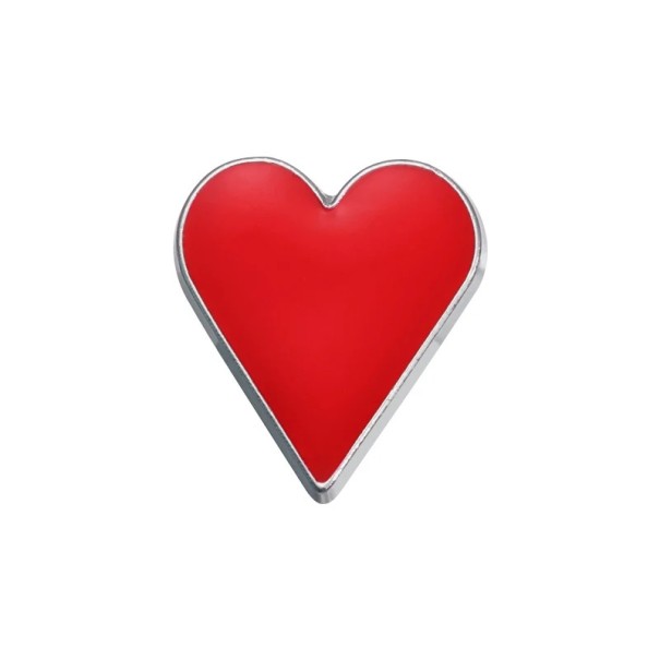 Enamelled Heart Pin 2 x 1.8 cm Metal Red Brooch Simple Design Lapel Badge for Clothing Backpack Accessory 1