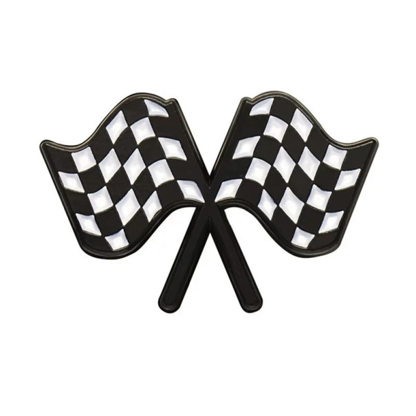 Enamelled Pin Racing Checkered Flag 1.8 × 3 cm Metal Black and White Badge for Backpack Clothing Lapel Motorsport Accessory 1
