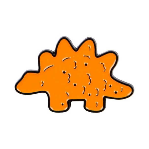 Enamelled Pin Stegosaurus Dinosaur Chicken Nugget Approximately 3 × 1.9 cm Metal Lapel Badge for Backpack Clothing Funny Brooch Accessory 1