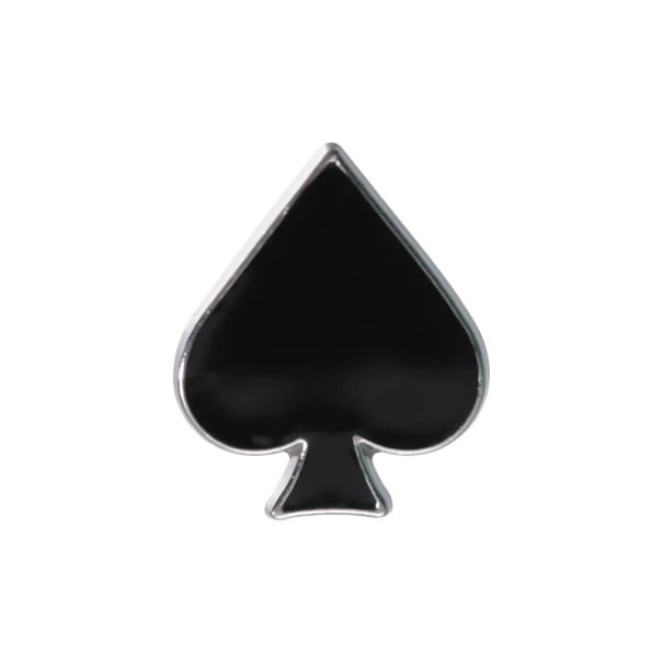 Enamelled Spade Ace Pin 2 x 1.5 cm Metal Black Brooch Minimalist Symbol Lapel Badge for Clothing Backpack Accessory 1
