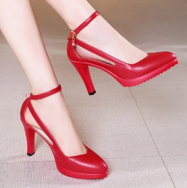 Encantadores zapatos de tacón para mujer Julie rojo 34