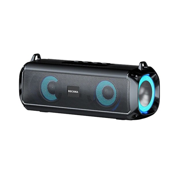 Enceinte Bluetooth portable Rockmia EBS-045 10 W éclairage RGB Microphone fonction TWS Slot pour carte TF Batterie rechargeable 800 mAh noir