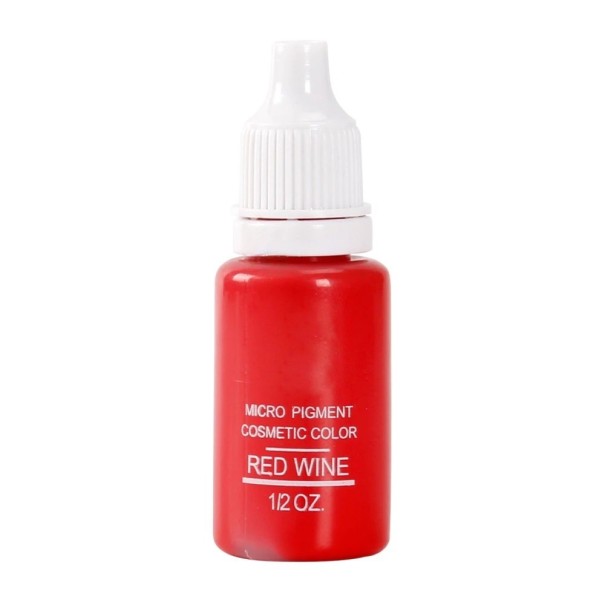 Encre de tatouage semi-permanente de qualité Encre colorée pour tatouage et maquillage permanent Couleur de tatouage pour tatouage temporaire et maquillage 15 ml Red Wine