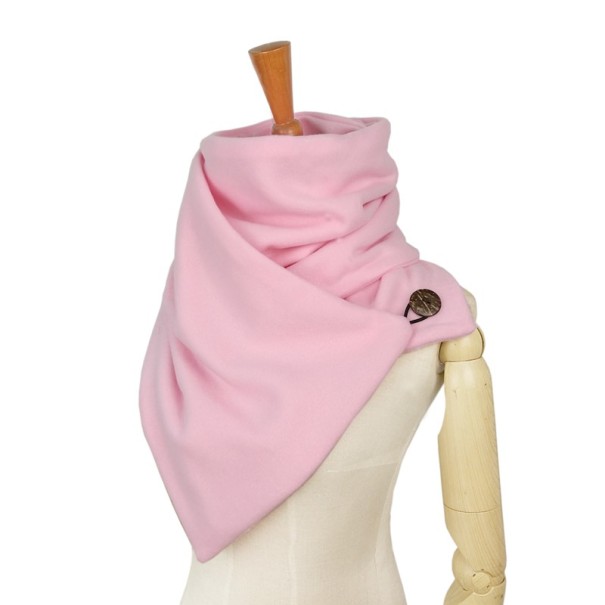 Enfärgad halsduk med sidostängning rosa