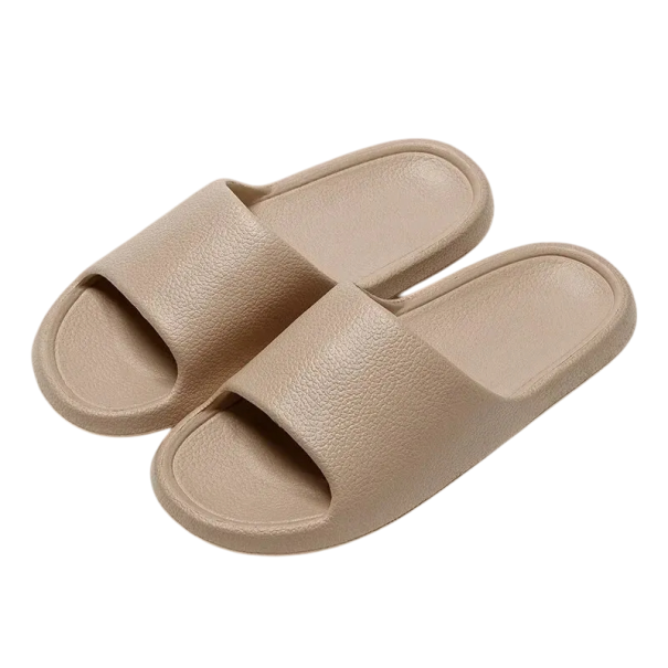 Enfärgade herrtofflor Mjuka bekväma hemmatofflor Enkel design Lättviktsskor för hem som andas Snygga tofflor beige 40-41