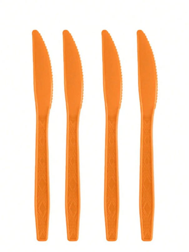 Engangs plastknive Fest bordbestik til fødselsdagsfester catering desserter kager frugt Plastbestik til fest og fotografering orange
