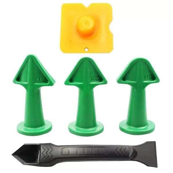 Ensemble d'application et de retrait de silicone 5 pièces vert