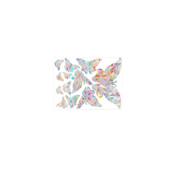 Ensemble d'autocollants arc-en-ciel 29 x 22 cm autocollants décoratifs en PVC avec motif de papillons effet holographique autocollants pour fenêtres 1
