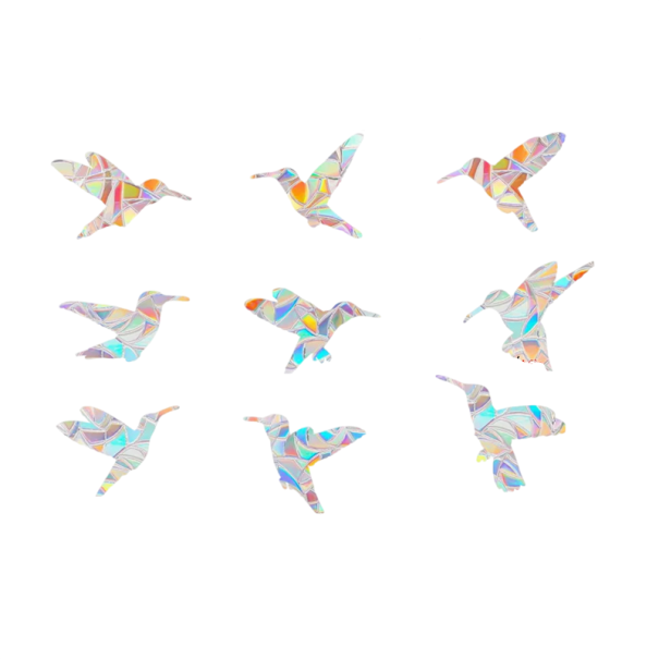 Ensemble d'autocollants arc-en-ciel 29 x 22 cm Motif oiseaux autocollants décoratifs en PVC pour mur fenêtre meuble chambre d'enfant décoration 1