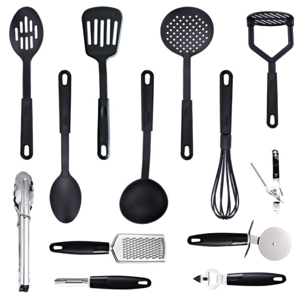 Ensemble d'ustensiles de cuisine 13 pièces noir