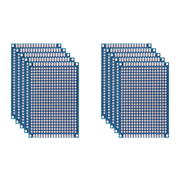 Ensemble de 10 pièces de cartes PCB prototypes double face 5 x 7 cm Cartes de prototype expérimentales universelles pour Arduino et électronique 1