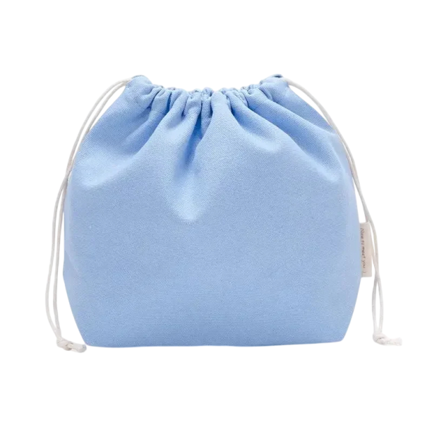 Ensemble de 10 sacs en coton avec cordon de serrage 30x40 cm coton naturel sacs de rangement pour herbes, savon et gros objets bleu