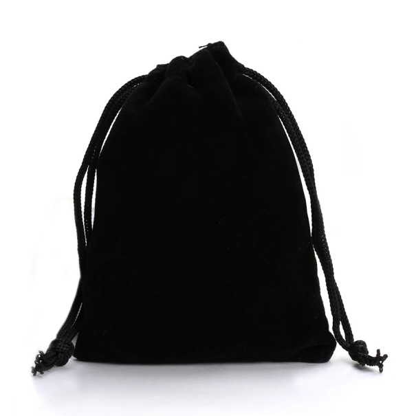 Ensemble de 10 sacs en velours colorés à cordon de 5×7 cm, sachets en tissu pour cadeaux avec cordon de serrage, pour bijoux et petits objets noir