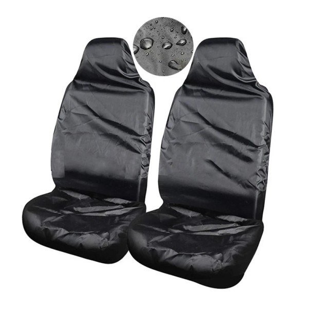 Ensemble de 2 housses imperméables pour sièges avant de voiture 132×54 cm Housses de protection en tissu Oxford Housses universelles contre la saleté et les dommages 1