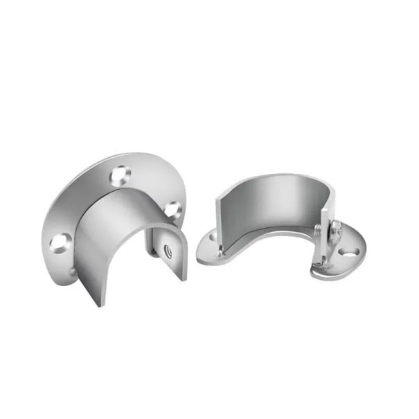 Ensemble de 2 pièces Support de tringle à vêtements 33 x 33 x 20 mm Support à bride en acier inoxydable pour tringle ronde de 32 mm Fixation 1