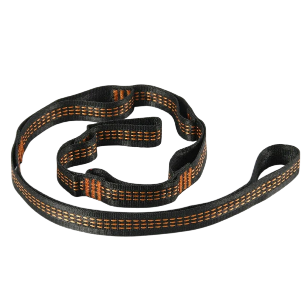 Ensemble de 2 sangles noires pour hamac de 2 m avec 5 boucles Capacité de 300 kg Sangles de fixation en polyester pour arbre pour suspendre le hamac orange