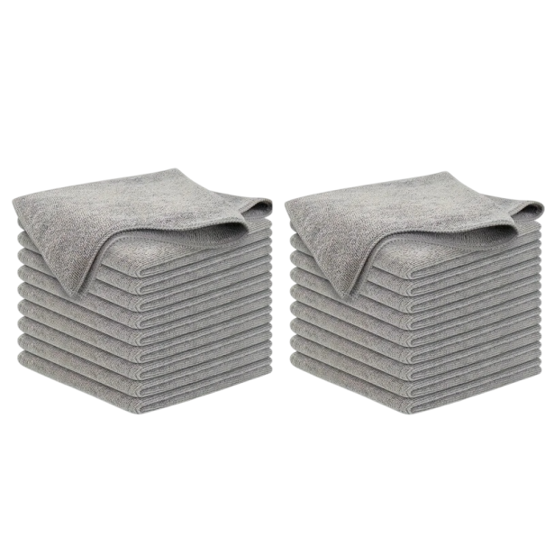 Ensemble de 20 serviettes de cuisine 25x25 cm Chiffons de nettoyage Serviettes absorbantes pour la vaisselle Éliminent la graisse et la saleté 1