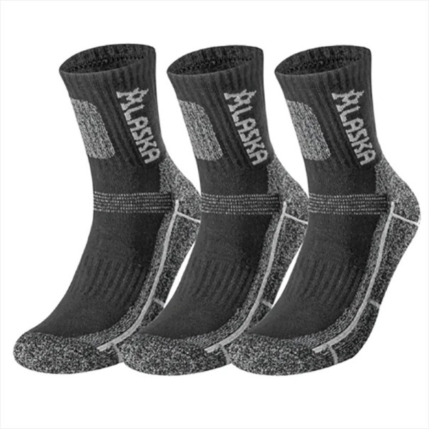 Ensemble de 3 paires de chaussettes d'hiver pour hommes Chaussettes sportives chaudes Chaussettes de ski pour hommes tailles 38-45 gris