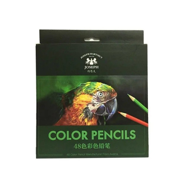 Ensemble de 48 crayons de couleur à l’huile en bois pour le dessin et l’esquisse Crayons pastel d’art pour l’enseignement scolaire et les projets 1