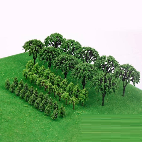 Ensemble de 50 pièces Arbres miniatures 28–75 mm Miniatures en plastique pour diorama Paysage modélisé Décoration 1