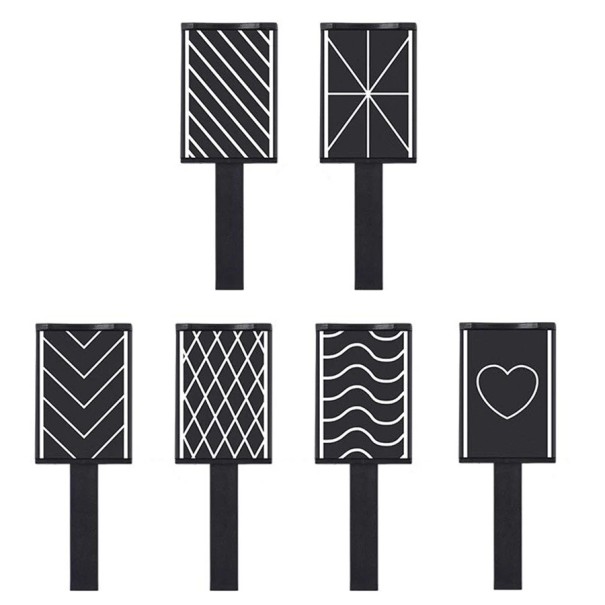 Ensemble de 6 aimants pour ongles 3 x 2 x 0,6 cm Aimants avec différents motifs Effet Cat Eye Aimant pour vernis gel Design 3D Outil pour nail art Décoration des ongles 1
