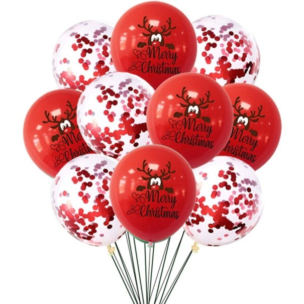Ensemble de ballons de Noël 10 pcs rouge