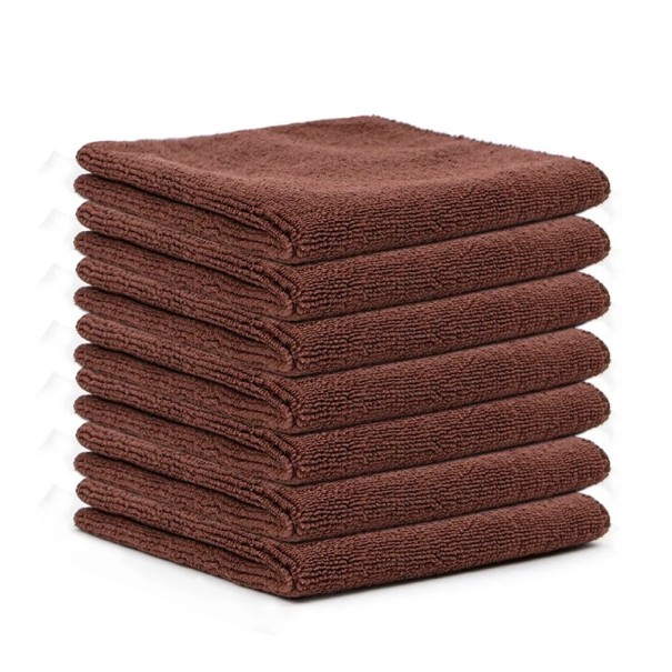 Ensemble de chiffons pour voiture et maison 30x30 cm 10 pcs Chiffons de nettoyage et de polissage de voiture marron