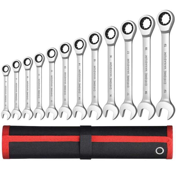 Ensemble de clés mixtes 12 pcs Clés à cliquet en acier 8 - 19 mm Accessoires de bricolage 1