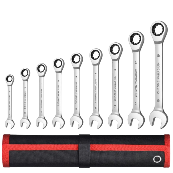 Ensemble de clés mixtes 9 pièces Clés à cliquet en acier 8 - 19 mm Accessoires Hobby 1