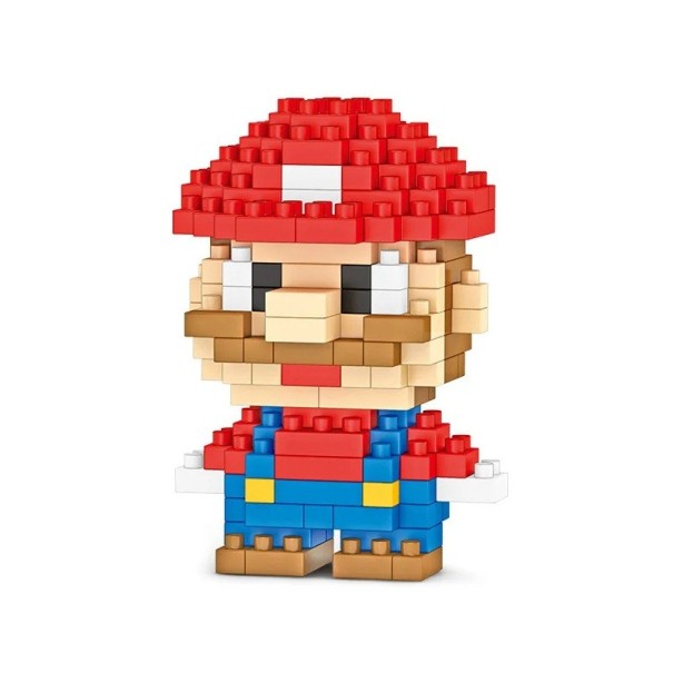Ensemble de construction enfant figurine Mario 162 pièces modèle 3D en briques 6,2x4x4,4 cm Figurine créative Puzzle Jouet pour enfants Cadeau pour garçons et filles 1