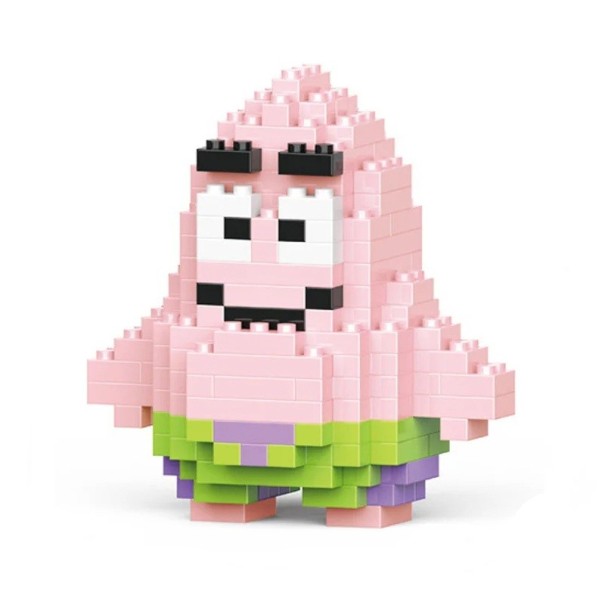 Ensemble de construction pour enfants étoile de mer Patrick 6 x 3,6 x 6,7 cm 166 pièces Modèle en briques Jouet créatif Décoration de chambre Cadeau pour enfants 1