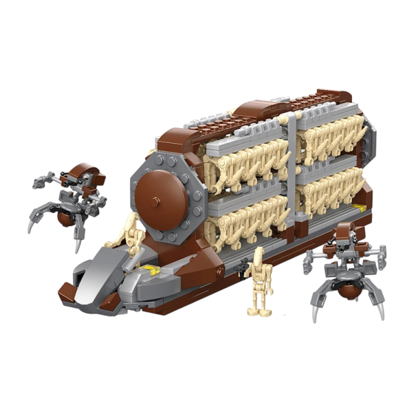 Ensemble de construction Star Wars 522 pièces Transporteur militaire de la Fédération du Commerce avec des droïdes de combat et des droïdes 27,3x6,2x8,9 cm Modèle sci-fi pour enfants 1