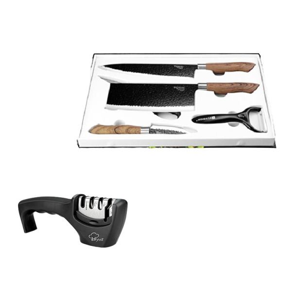 Ensemble de couteaux de cuisine avec aiguiseur 6 pcs 1