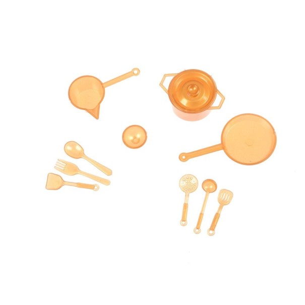 Ensemble de cuisine pour poupée 10 pièces orange